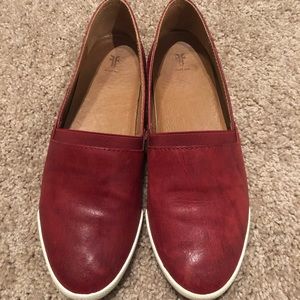Red Frye Melanie slip ons. Worn 5 times.